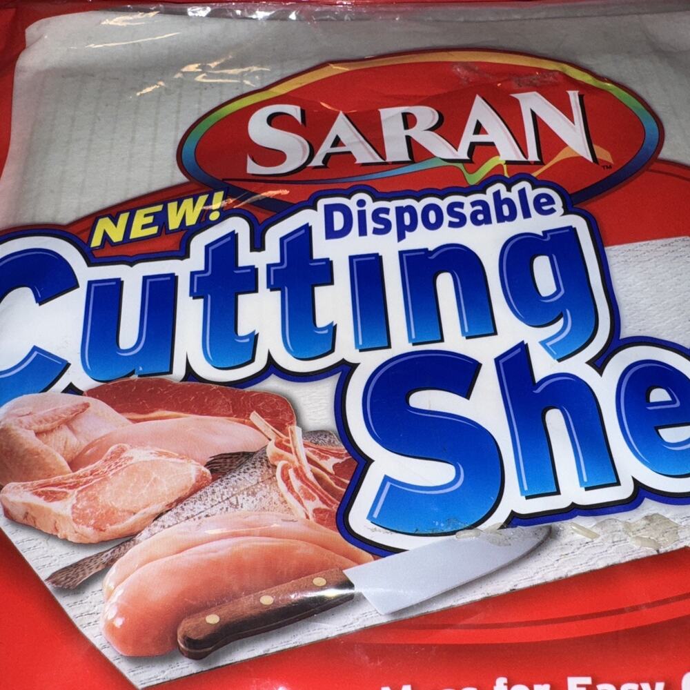 Saran Disposable 17 Cutting Sheets 9.68 X 11.75 New Opened Easy Clean Up Safe